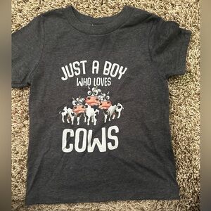 Gray Kids T-Shirt - Just a Boy Who Loves Cows